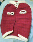 White/Red  Crocheted  Dog Sweater